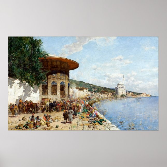Alberto Pasinis marknadsdag i Konstantinopel Poster (Framsidan)