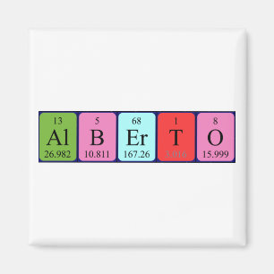 Alberto Periodisk bord namn magnet