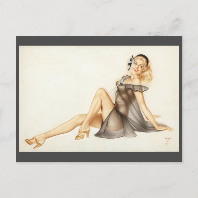 Alberto Vargas Vintage Pinuppa Vykort (Framsida)