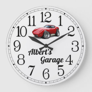 Albert's Corvette Garage Stor Klocka