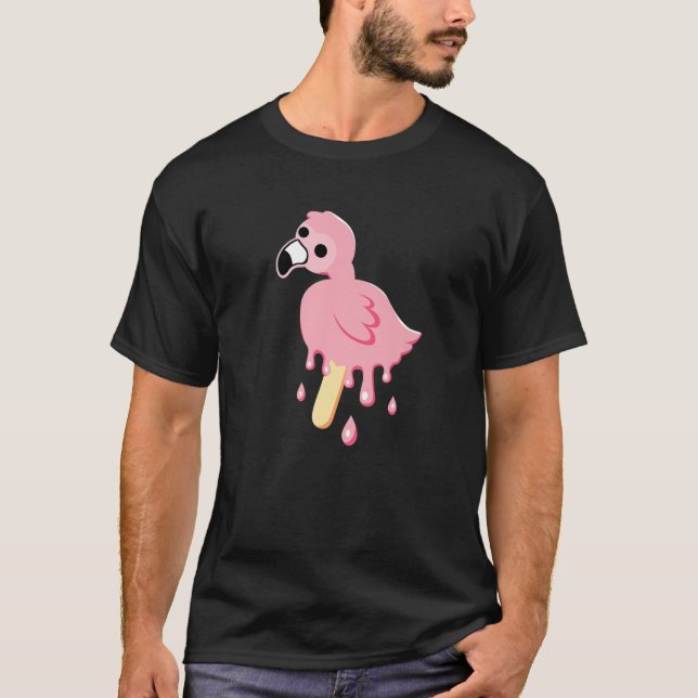 Albertsstuff Flamingo Bird Popsicle T Shirt (Framsida)