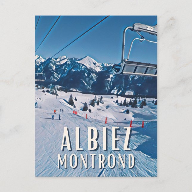 Albiez Montrond Station de ski Vykort (Framsida)