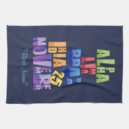 Albin 25 Fonetiskt alfabet Kökshandduk