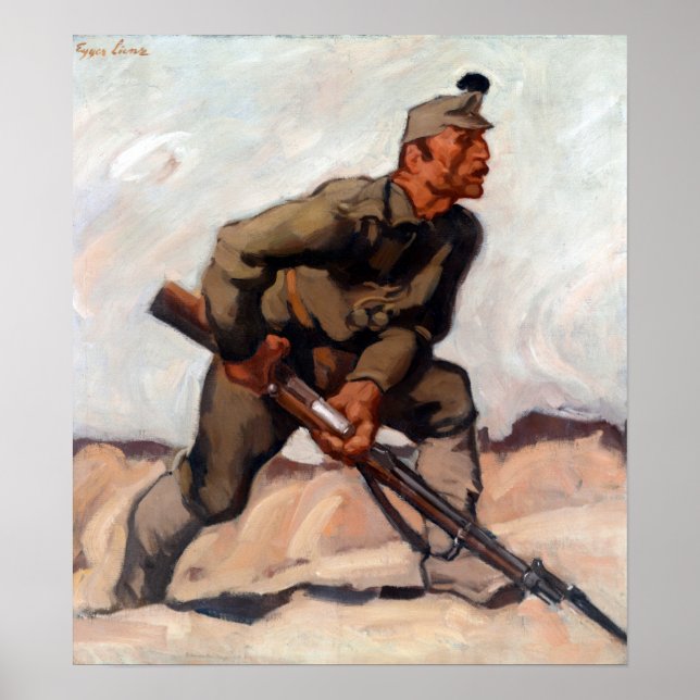 Albin Egger-Lienz Kaiserschützen Dolomitenwacht Poster (Framsidan)