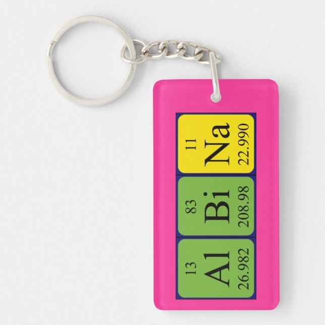 Albina Periodisk nyckelring bord namn (Framsidan)