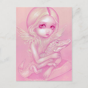 "Albino Alligator Angel" vykort