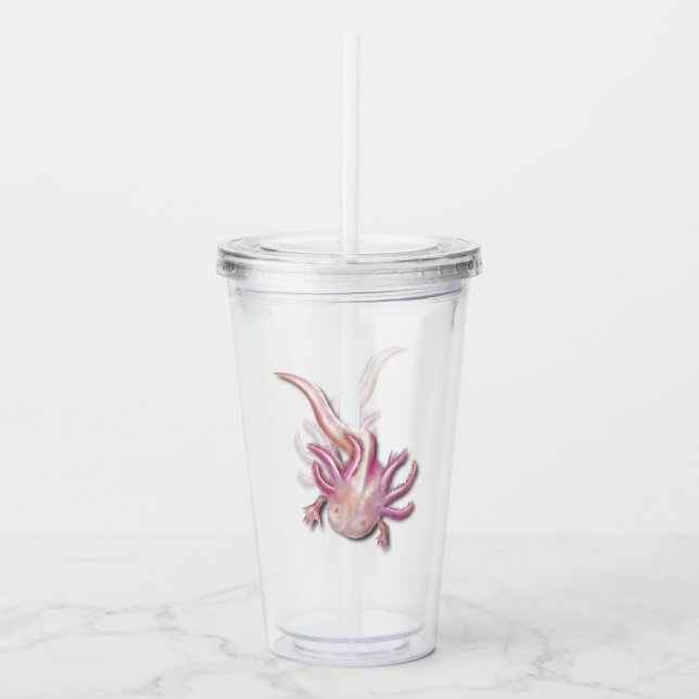 Albino Axolotl "Walking Fish" Art Take Away Mugg (Framsida)