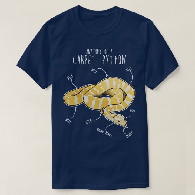 Albino Darwin pet Python Snake Anatomy T Shirt (Design framsida)