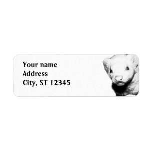 Albino Ferret Bild Returadress Etikett