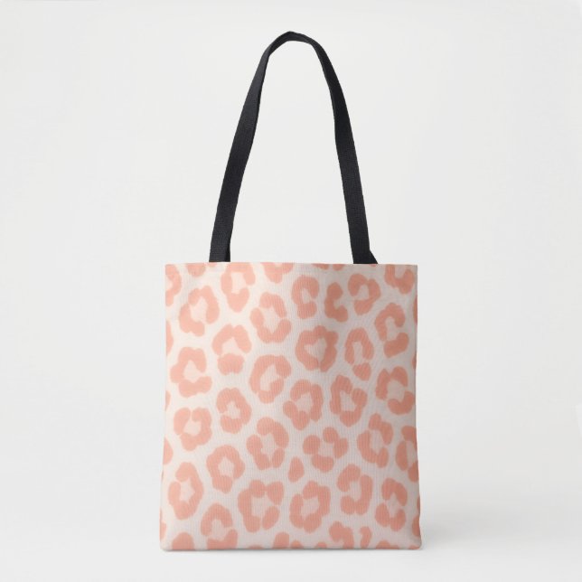 Albino Gepardtryck Bag | Rosafärgad & Elfenbensvit Tygkasse (Framsida)