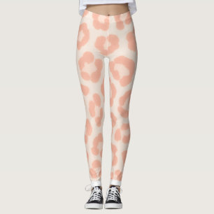 Albino Gepardtryckta Leggings   Rosa & Kräm Anim