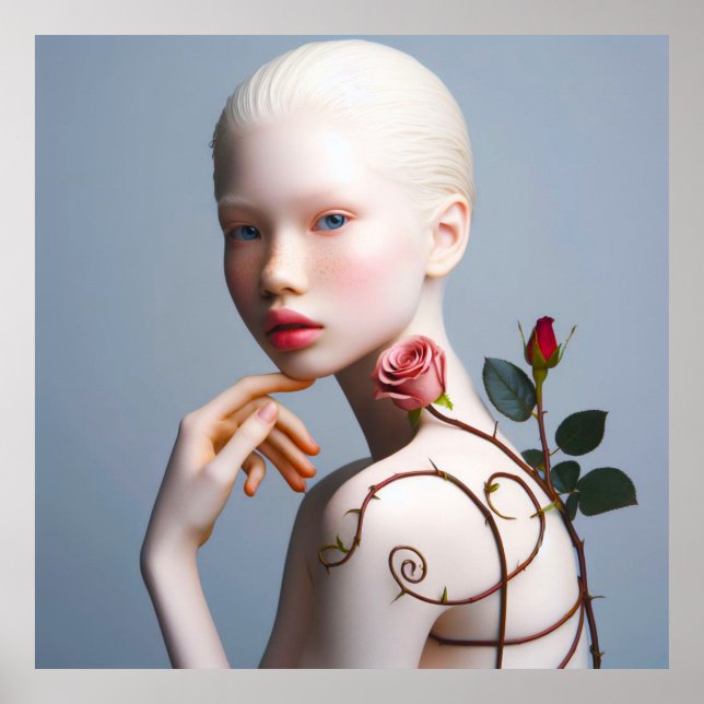 Albino Girl potrait Wall Art Poster (Framsidan)