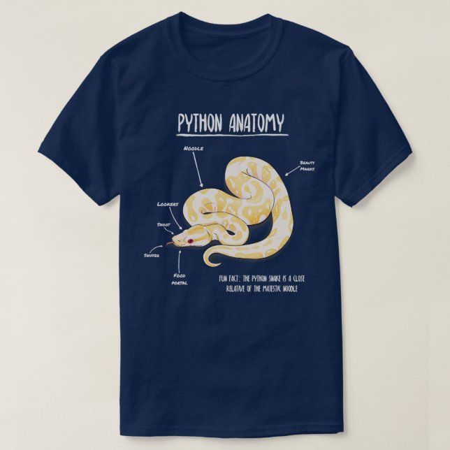 Albino Python anatomy  T Shirt (Design framsida)