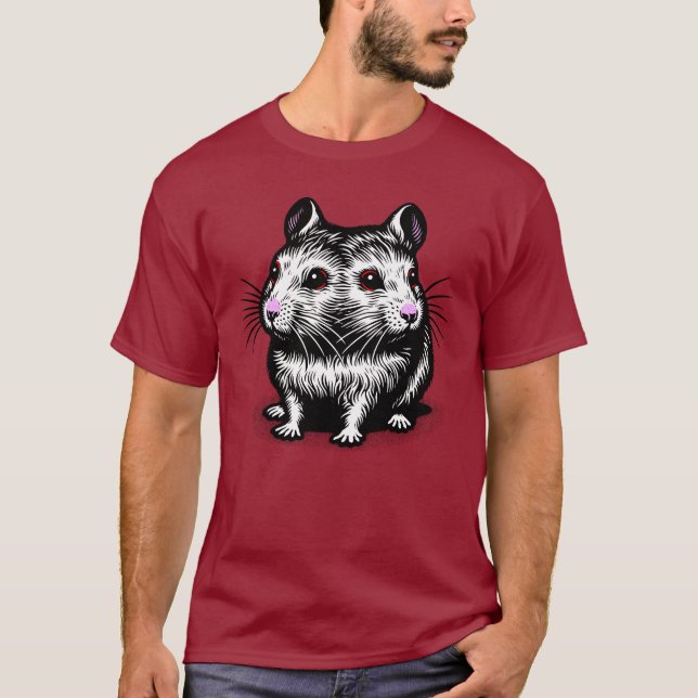 Albino Siamese Hamster T Shirt (Framsida)
