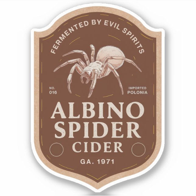 Albino Spider Cider-etikett Klistermärken (Framsida)