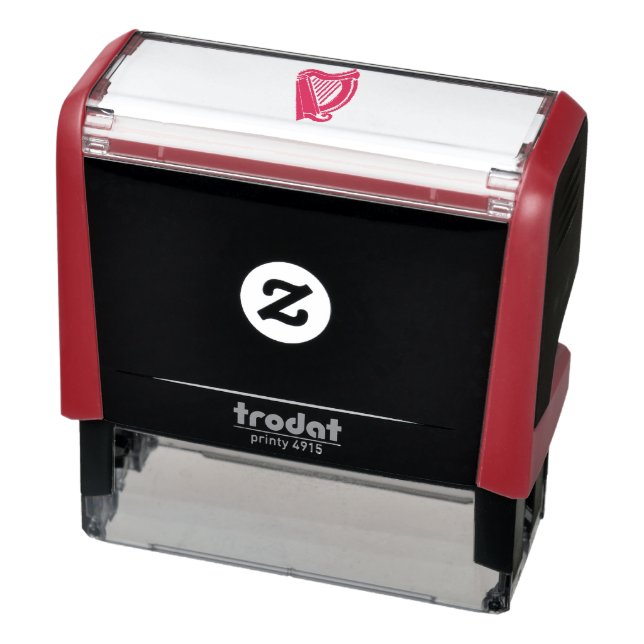 Albion Harp Red Rubber Stamper Självfärgande Stämpel (Produkt)