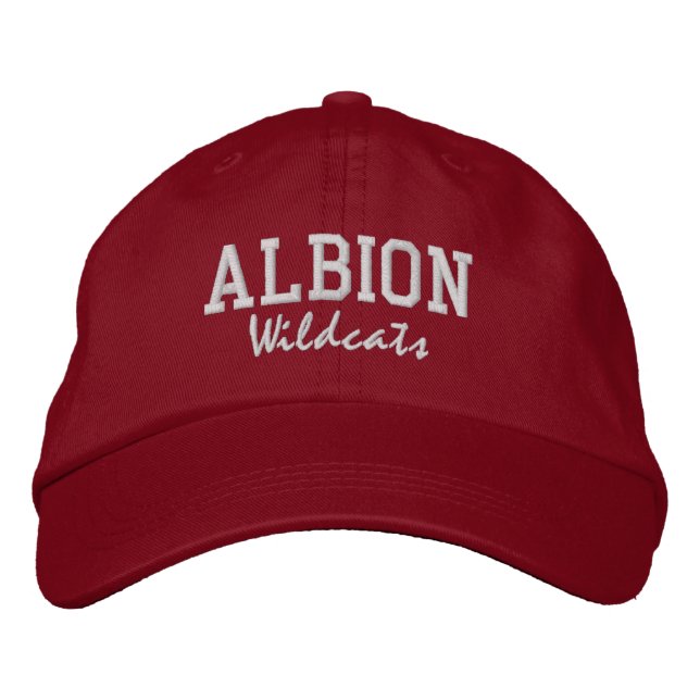 Albion High School Embroired Baseball Hat Broderad Keps (Framsida)