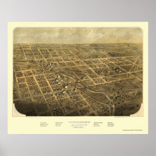 Albion, MI Panoramic Karta - 1868 Poster