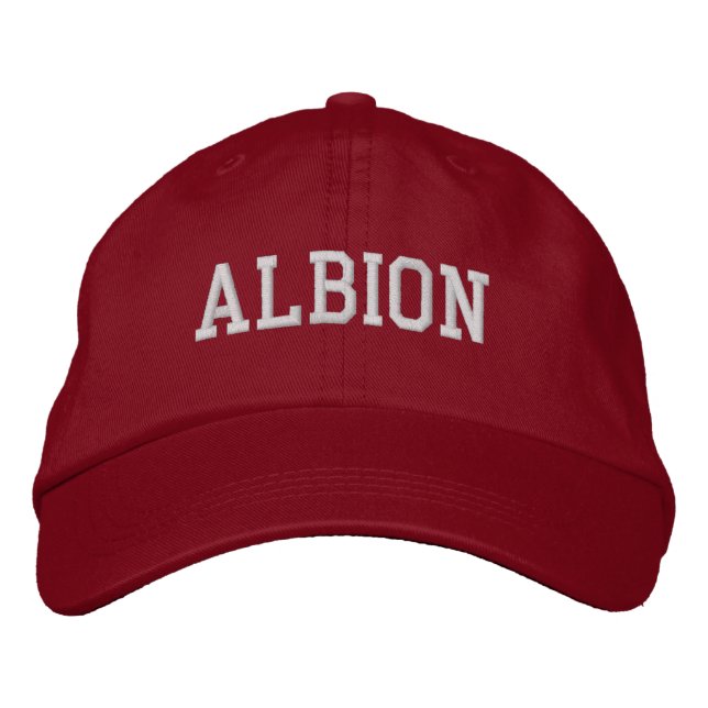 Albion Michigan Embroired Baseball Hat Broderad Keps (Framsida)