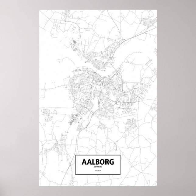 Ålborg, Danmark (svart på vit) Poster (Framsidan)