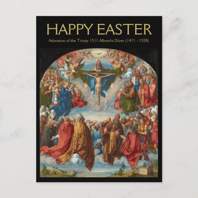 Albrecht Dürer 1511 Adoration of the Trinity Post Vykort (Framsida)