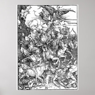 Albrecht Durer de fyra hästarna från Apocalypse Poster