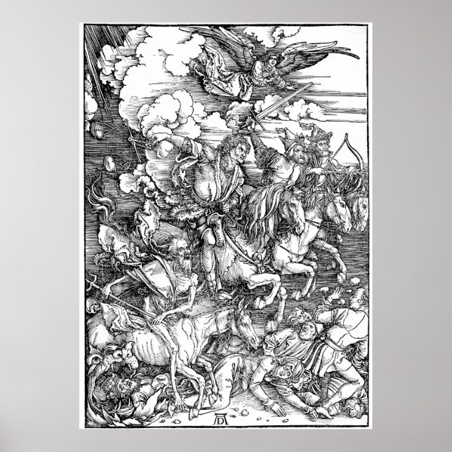 Albrecht Durer de fyra hästarna från Apocalypse Poster (Framsidan)