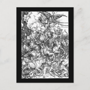 Albrecht Durer de fyra hästarna från Apocalypse Vykort