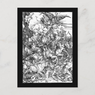 Albrecht Durer de fyra hästarna från Apocalypse Vykort