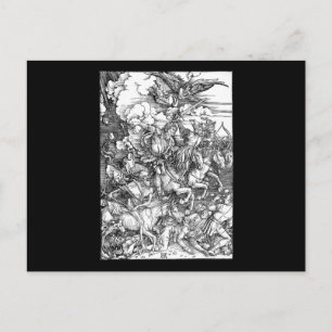 Albrecht Durer de fyra hästarna från Apocalypse Vykort