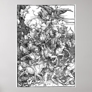 Albrecht Durer de fyra skicklig ryttare av Poster