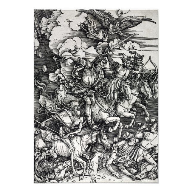 Albrecht Dürer Four Horsin från Apocalypse Pos Fototryck (Framsidan)