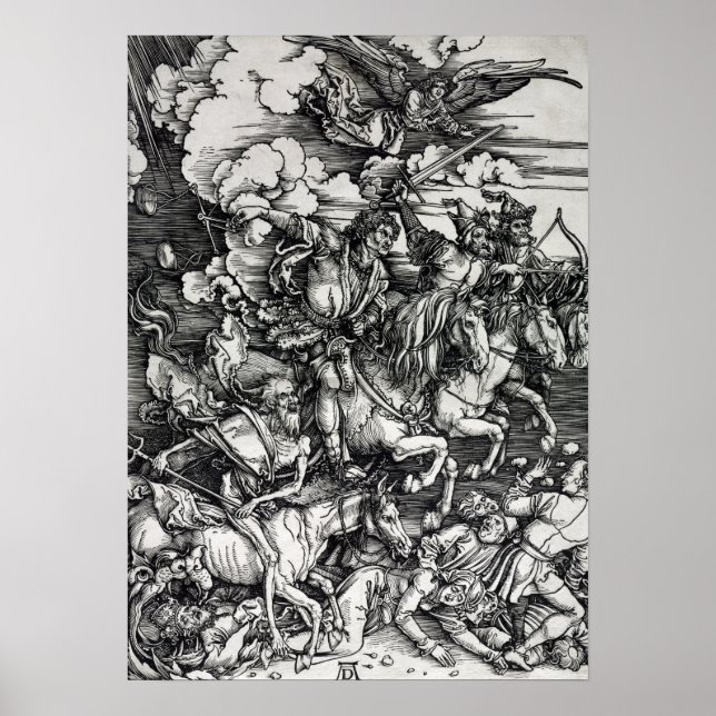 Albrecht Dürer Four Horsin of the Apocalypse Poster (Framsidan)