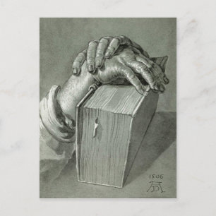 Albrecht Dürer Hand Study with Bible Vykort