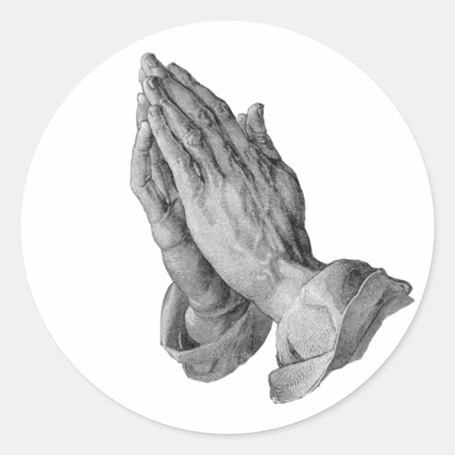 Albrecht Durer - Händer Praying Runt Klistermärke (Framsida)