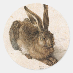 Albrecht Dürer - Junger Hase (den unga haren), Runt Klistermärke