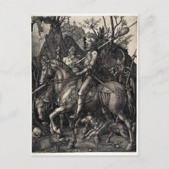 Albrecht Dürer Knight, Döden och Djävulen Vykort (Framsida)