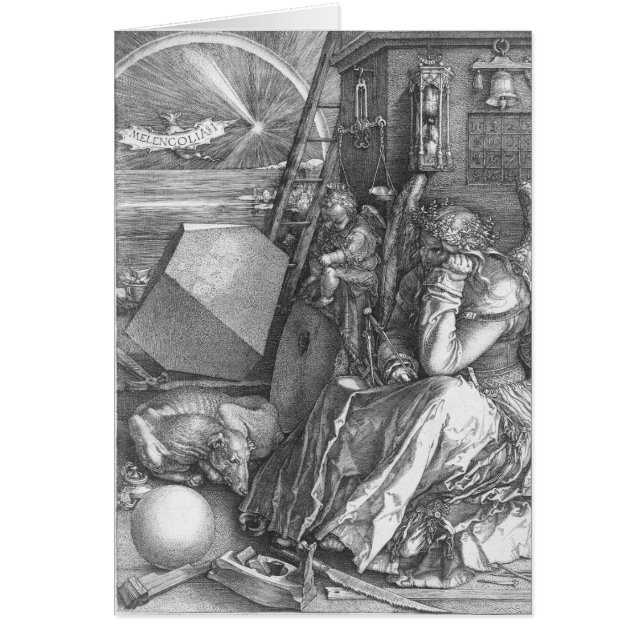 Albrecht Dürer - Melencolia Hälsningskort (Framsidan)