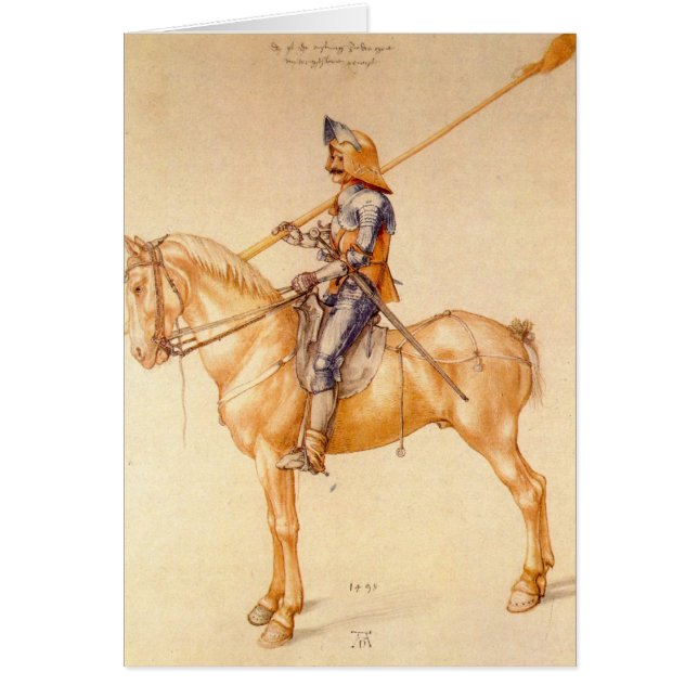 Albrecht Durer - ryttare i armoren Hälsningskort (Framsidan)