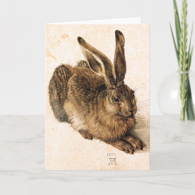 Albrecht Durer Young Hare Greeting Card Kort (Framsida)
