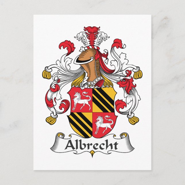 Albrecht Family Crest Vykort (Framsida)