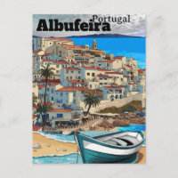 Albufeira Portugal Resa vykort Konst, Portugal T