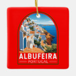 Albufeira Portugal Travel Art Vintage Julgransprydnad Keramik<br><div class="desc">Albufeira-reflektorns färgremsdesign. Albufeira är en kuststad i södra Algarveområdet i Portugal. Det är en tidigare fiskesamhälle som har blivit en viktig destination för helgdag.</div>