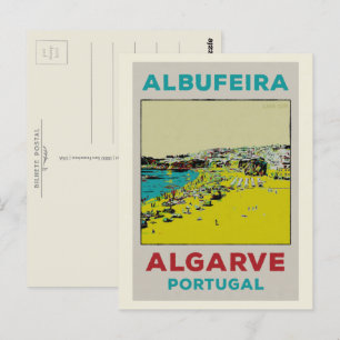 Albufeira-strandillustration Algarve Vykort