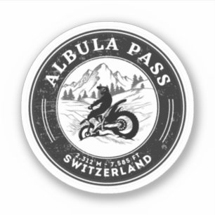 Albula pass schweiziska alperna motorcykeltur klistermärken
