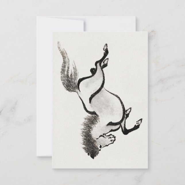 Album av Horse Sketches av Katsushika Hokusai och Inbjudningar (Framsida)