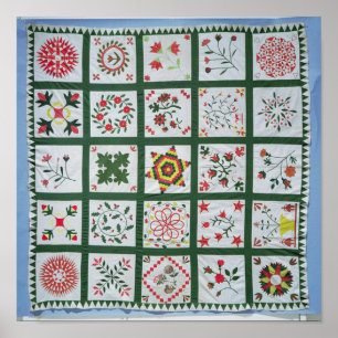 Album quilt med säsongsblommor, 1844 poster
