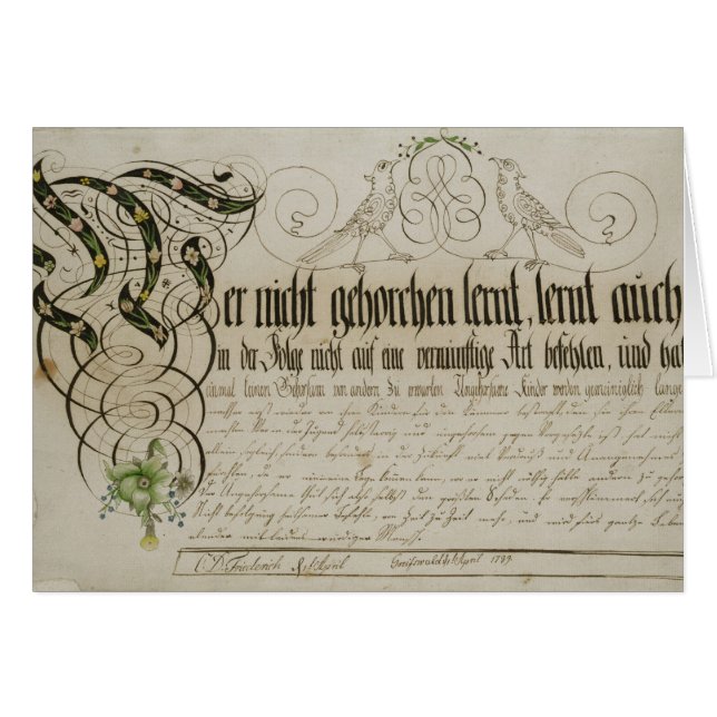 Albumlakan, 1789 hälsningskort (Framsidan Horizontal)