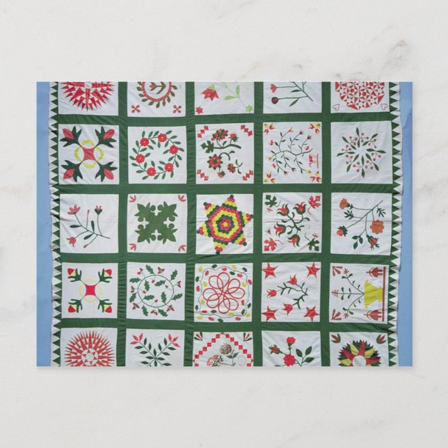 Albumtäcke med säsongblommor, 1844 vykort (Framsida)