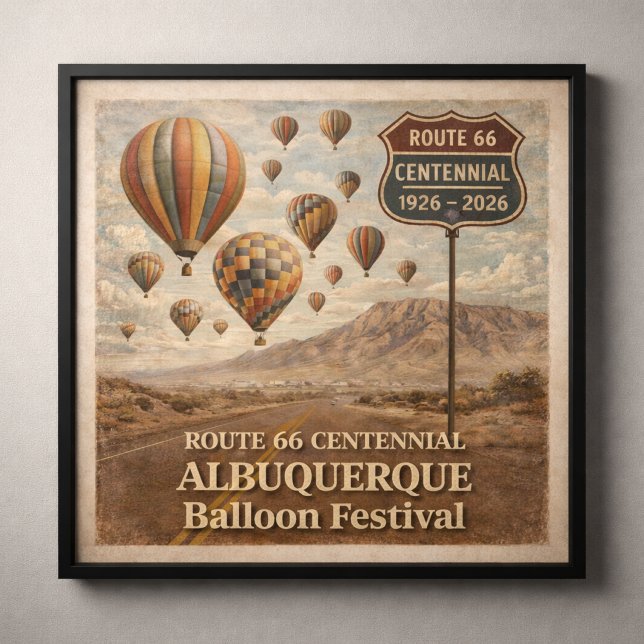 Albuquerque Ballongfestival Route 66 Poster (Skapare uppladdad)